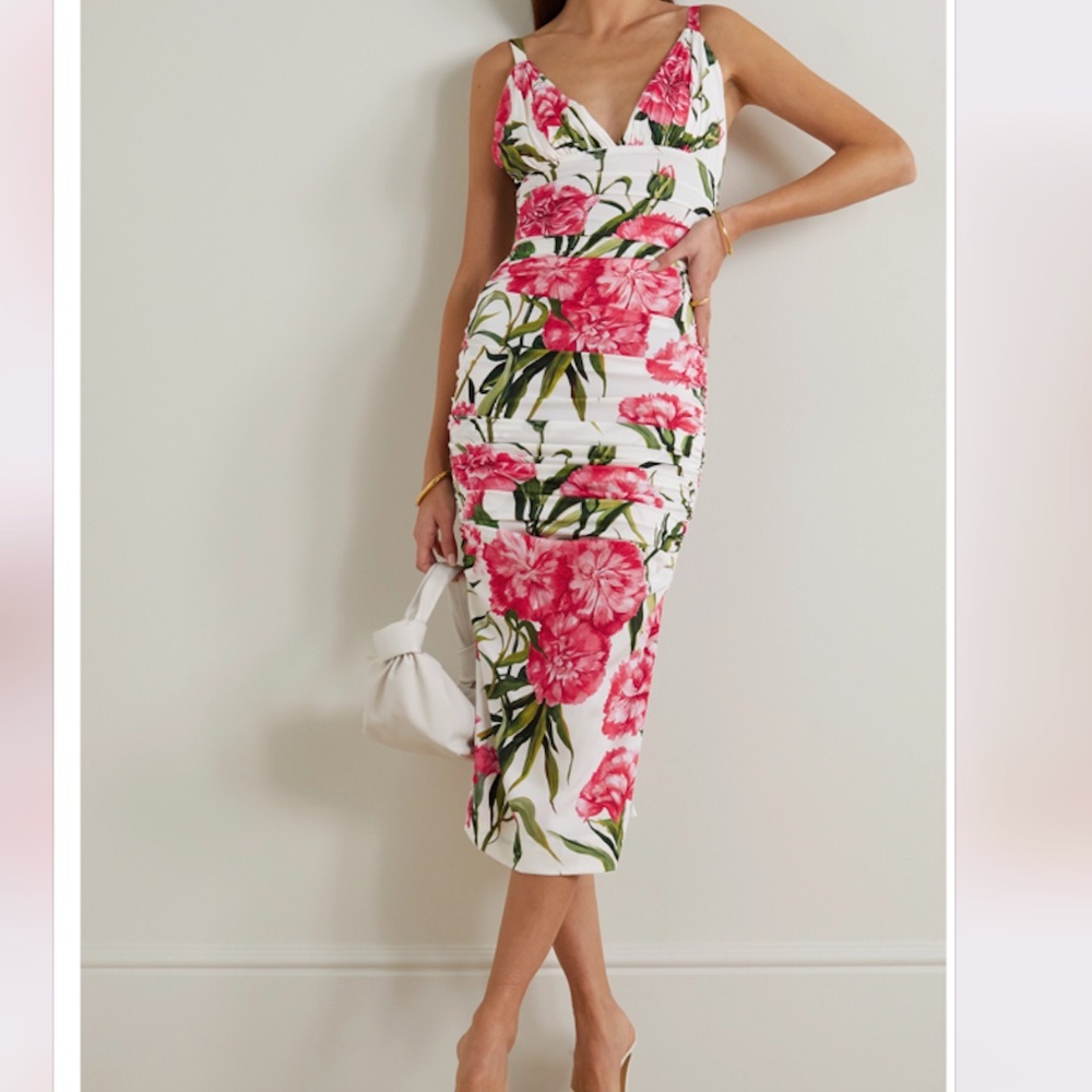 Dolce & Gabbana Floral Ruched Dress